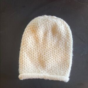 Free People Cream Textured Knit Beanie